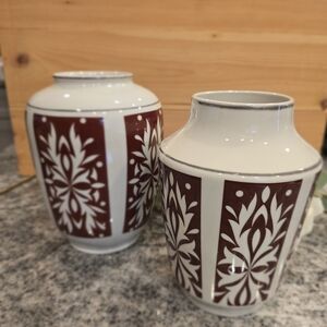 Vintage 1970s Wagner & Apel 1877 GDR Mid-Centry Modern Vase Set of 2